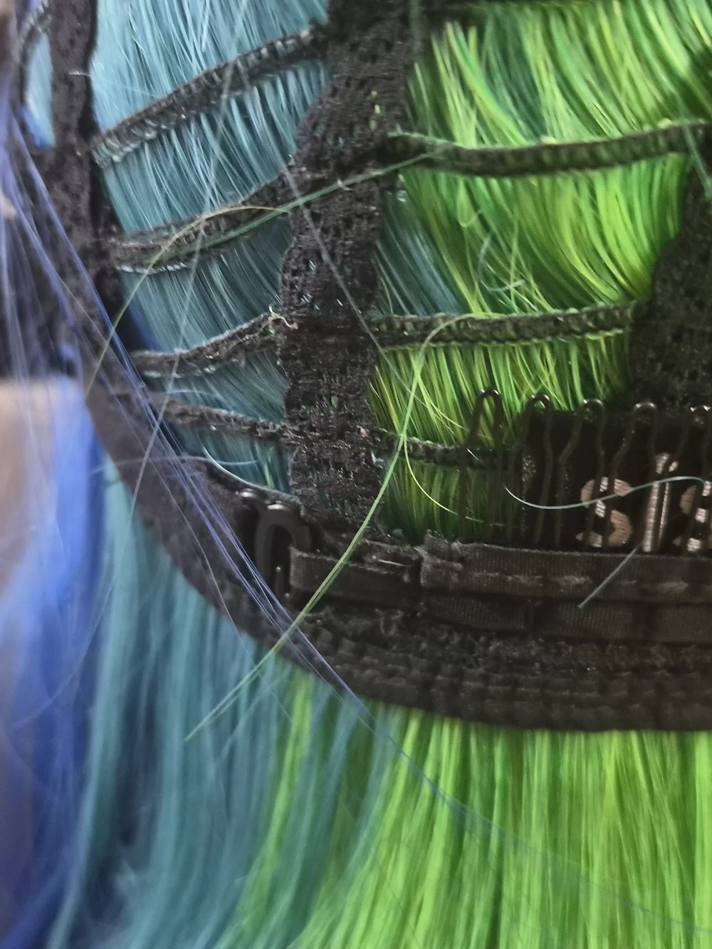 Sensational Ombre Blue to Pink Bob Wig - Women Hair